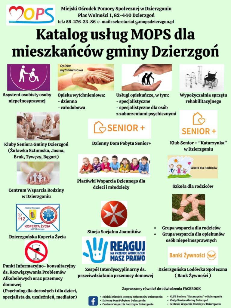 Katalog usług MOPS dla mieszkańców gminy Dzierzgoń