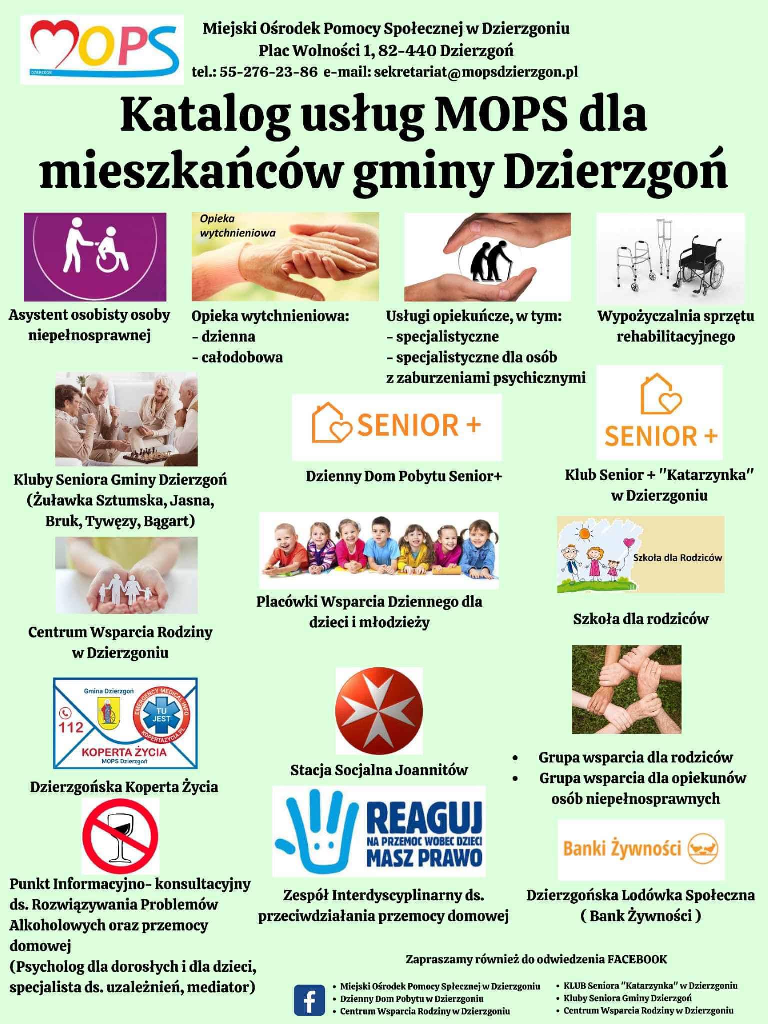 Katalog usług MOPS dla mieszkańców gminy Dzierzgoń