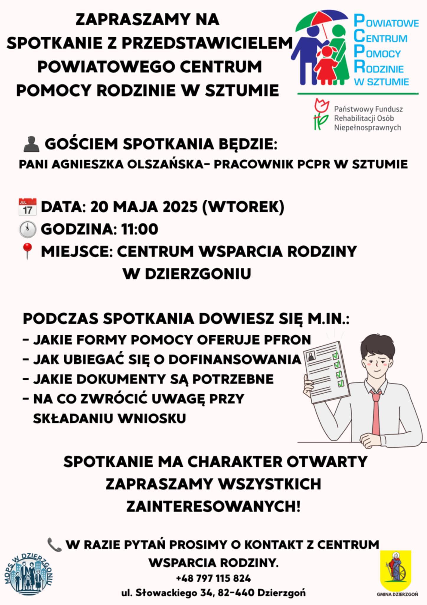 spotkanie z pracownikiem PCPR w Sztumie