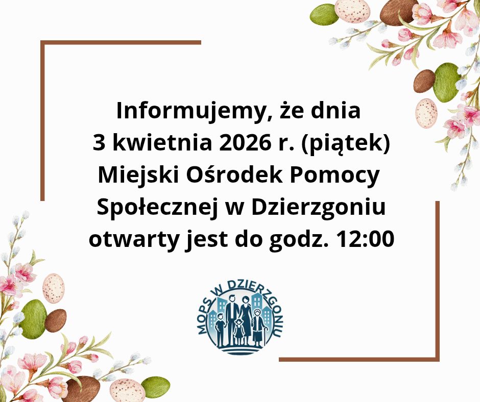 Informacja o godzinach otwarcia